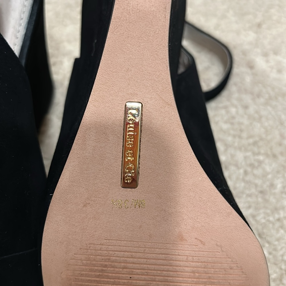 Louise Et Cie Piarissa Open Toe Wedge Sandal- Black Suede - Picture 5 of 5